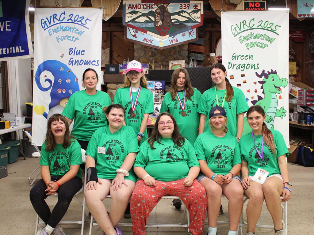Group of campers at Enchanted Forest event.