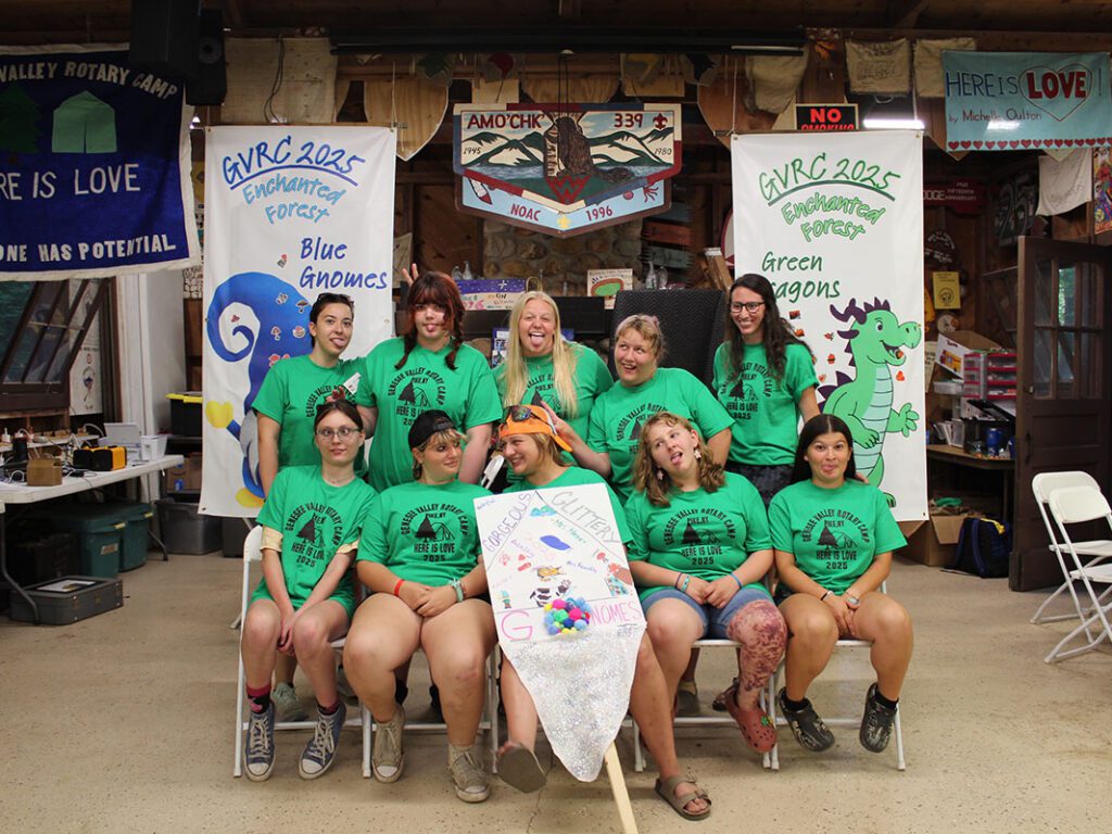Group posing at Green Valley Rotary Camp event.