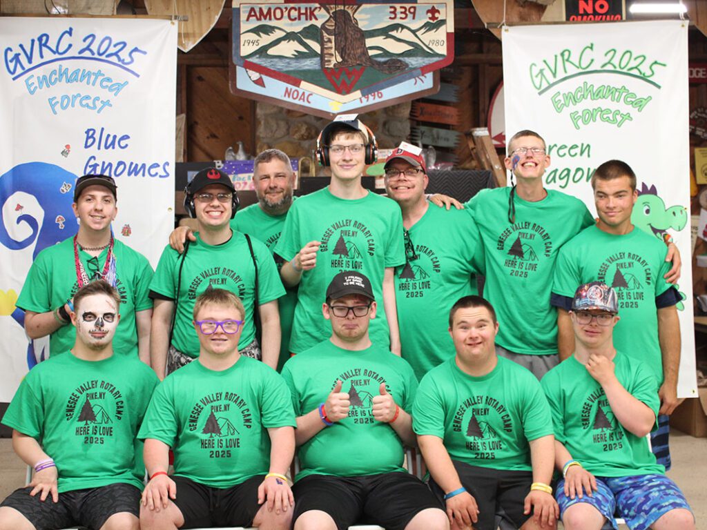 Group photo at Enchanted Forest camp event.